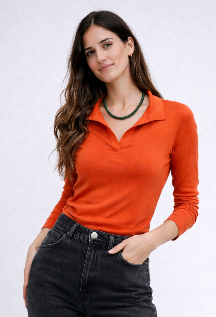 Alex orange polo shirt