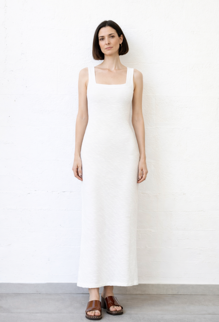 Anna white sleeveless maxi dress