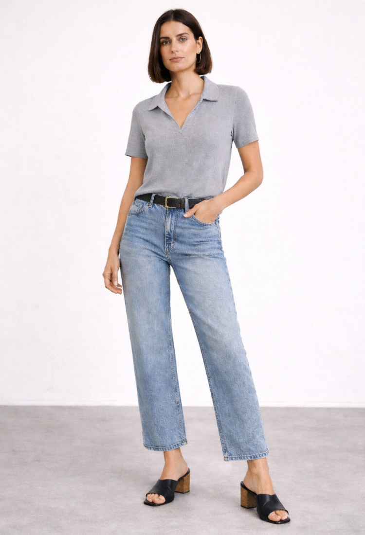 חולצת אלכס ריב אפור