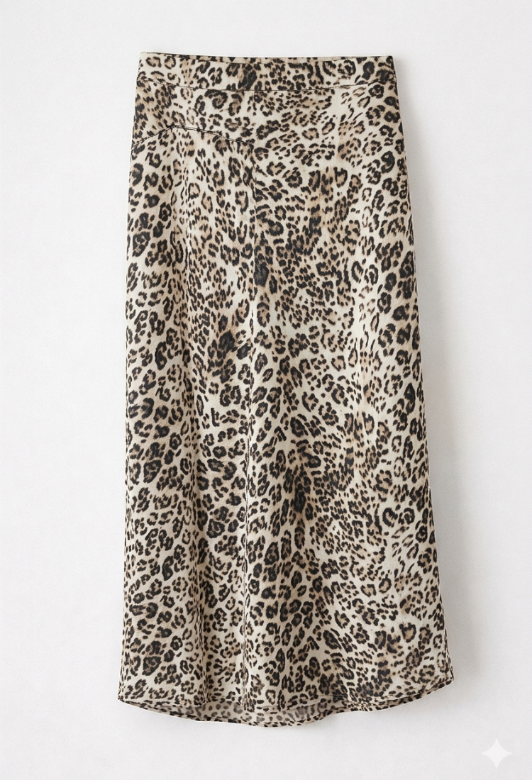 חצאית לי מעטפת מנומרת