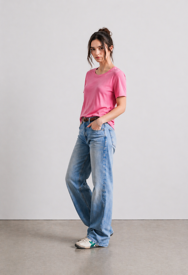 Billy pink rib shirt