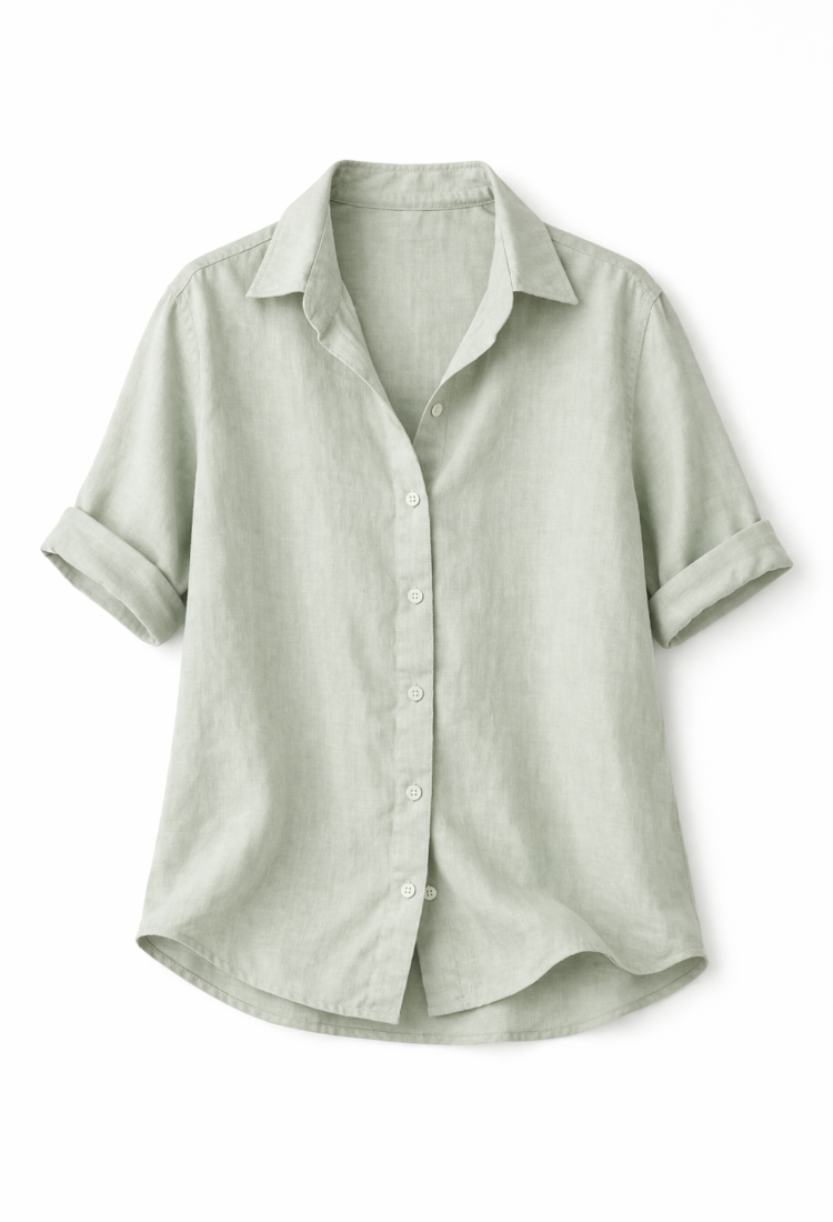 Adi mint gray cotton button down shirt