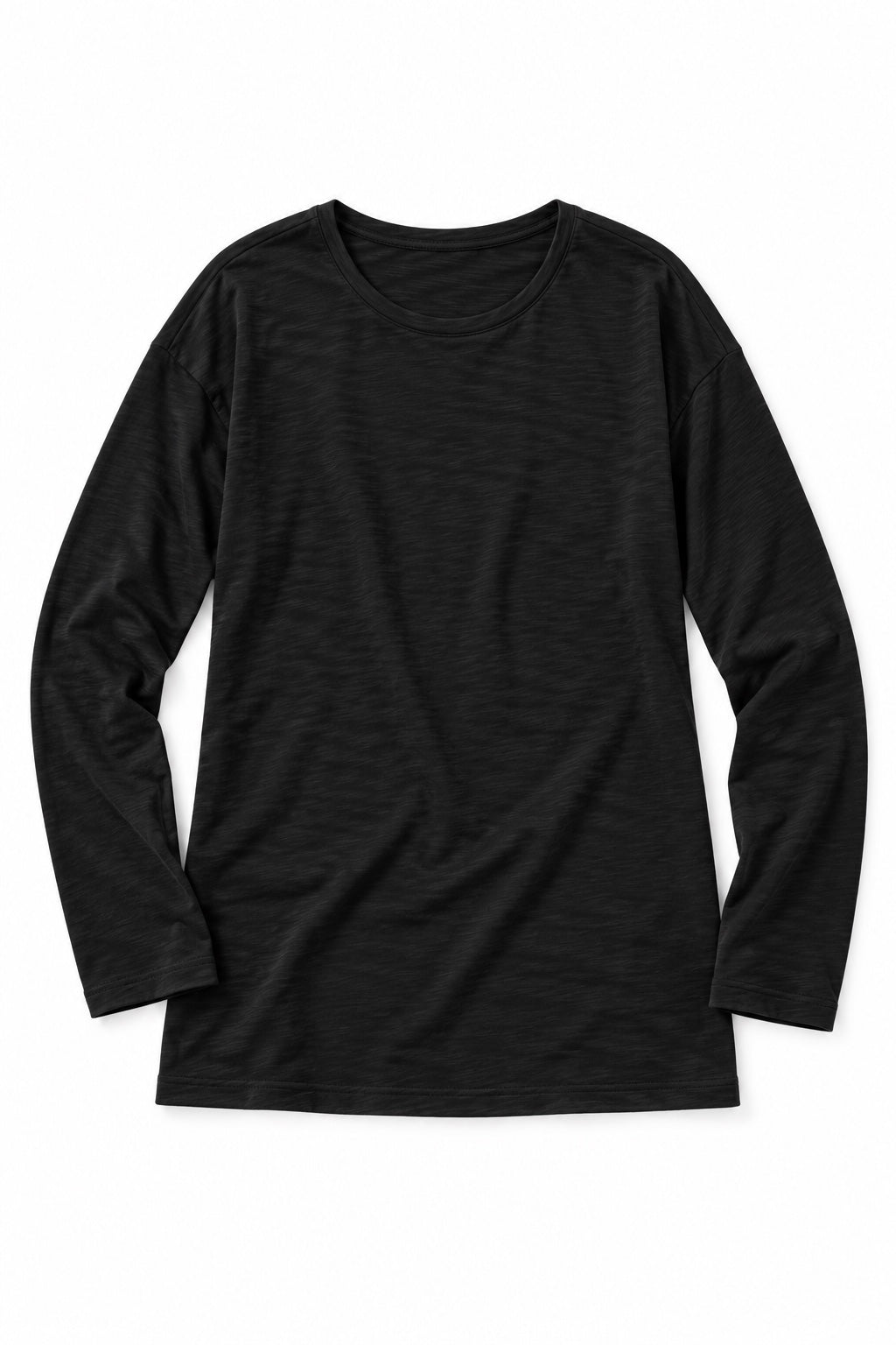 Ann long-sleeve cotton shirt – black packshot