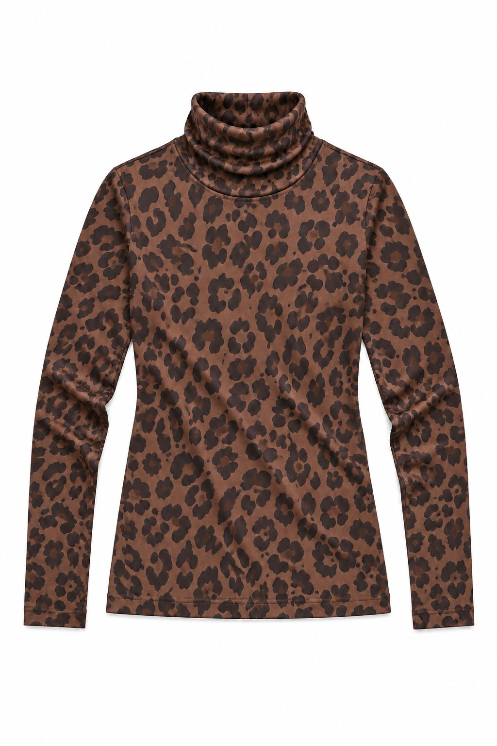 Gabi brown leopard-print cotton turtleneck packshot