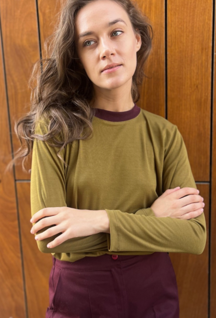 Lori olive green shirt