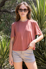 Lital brick crop shirt