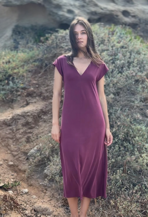 Rona Bordeaux maxi dress