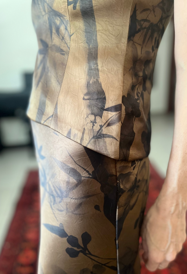 Set of Zoe  and Jasmine skirt in brown floral print