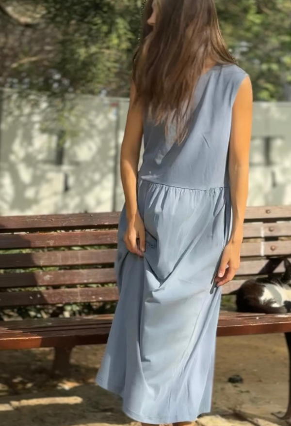 Emma wash blue maxi dress