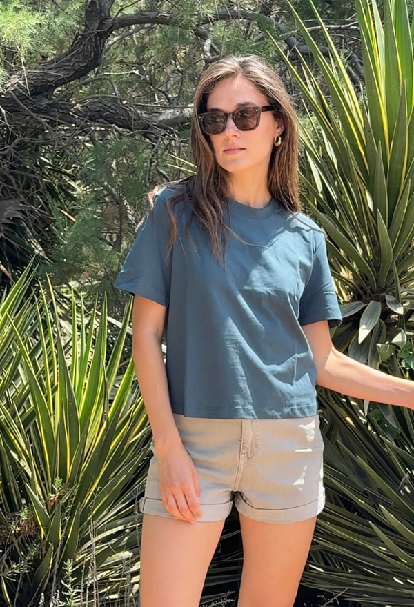 Lital green crop shirt