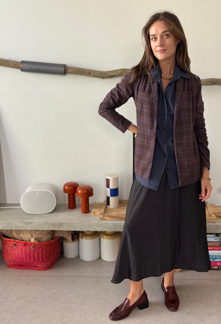 Sue smoky black maxi skirt