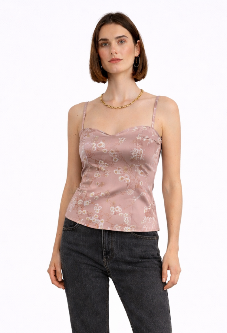 Zoe light brown floral top