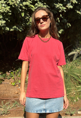 Lori red wash short sleeve shirt