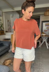 Lital brick crop shirt