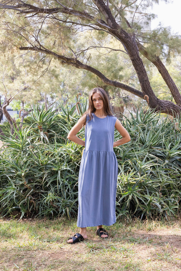 Emma wash blue maxi dress