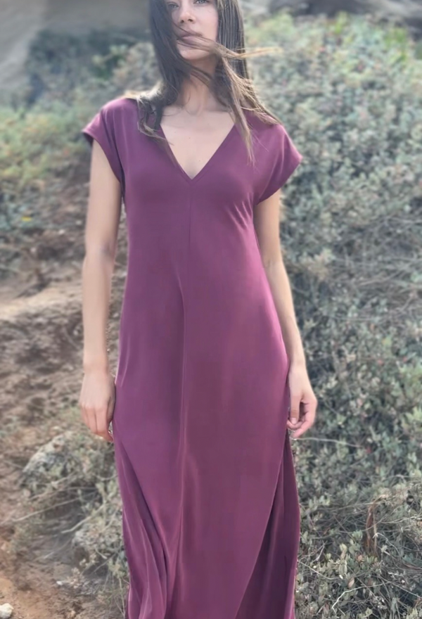 Rona Bordeaux maxi dress