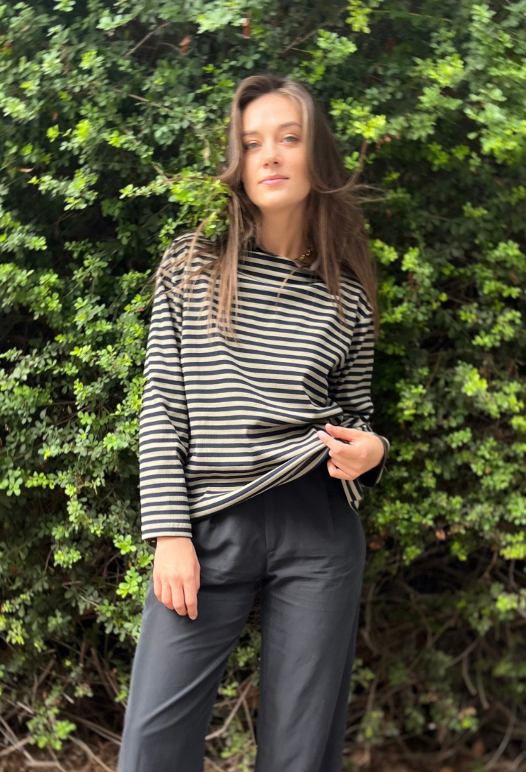 La Marinière green and black stripes shirt