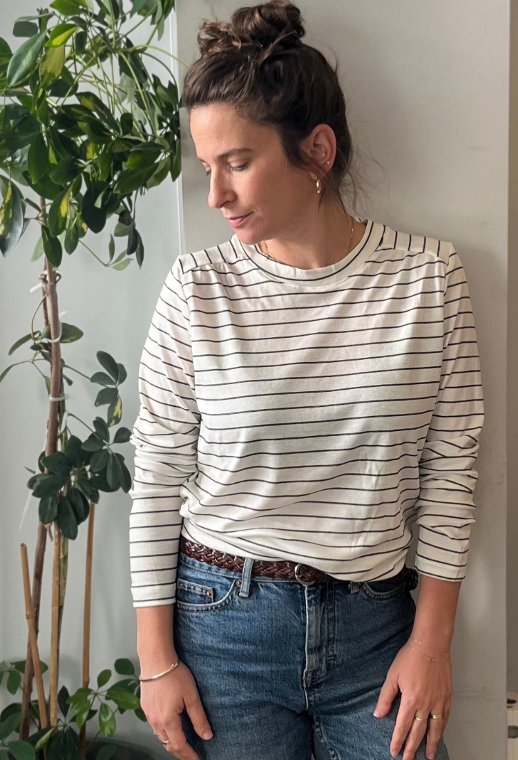 Billy white and blue stripes shirt