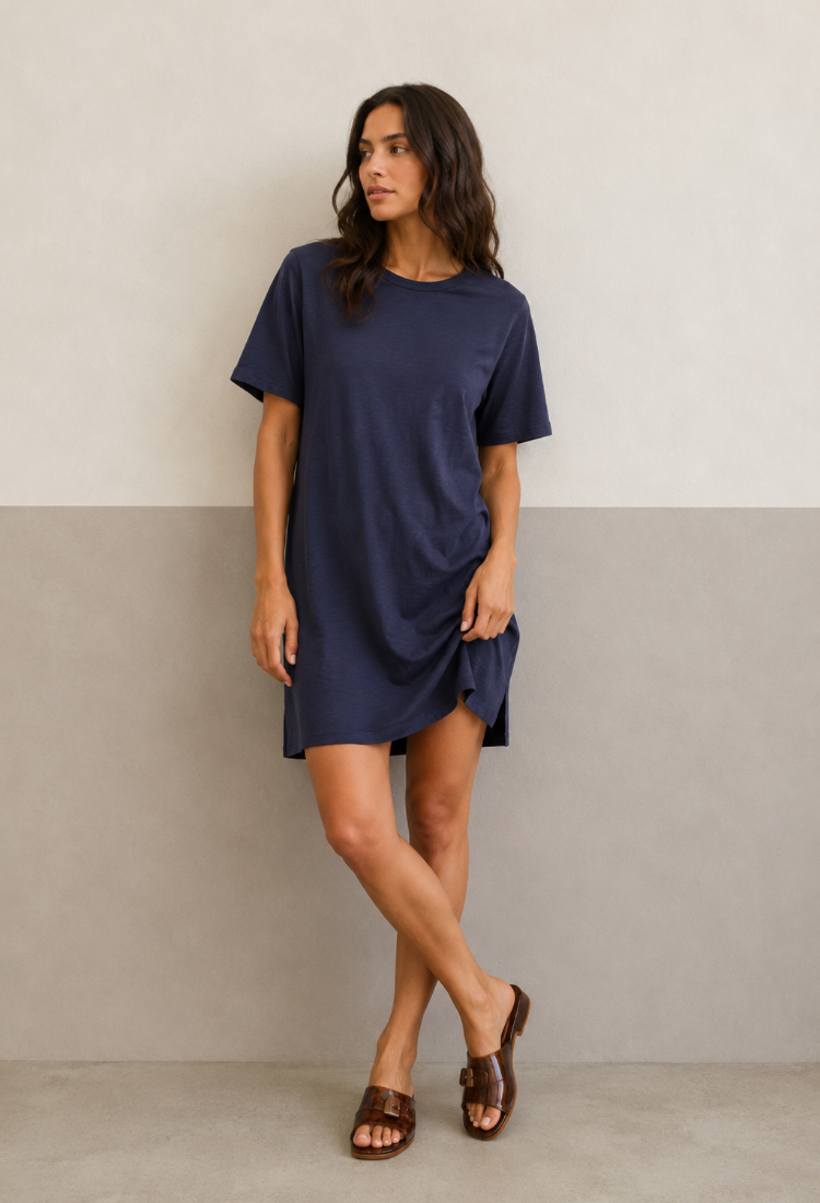 Adi dark blue T-shirt dress