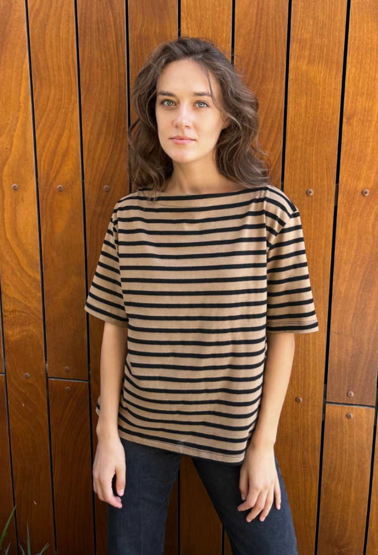La Marinière brown and black stripes shirt