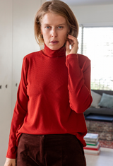 Lily dark red Turtleneck Shirt