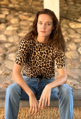 Lori brown leopard short sleeve shirt