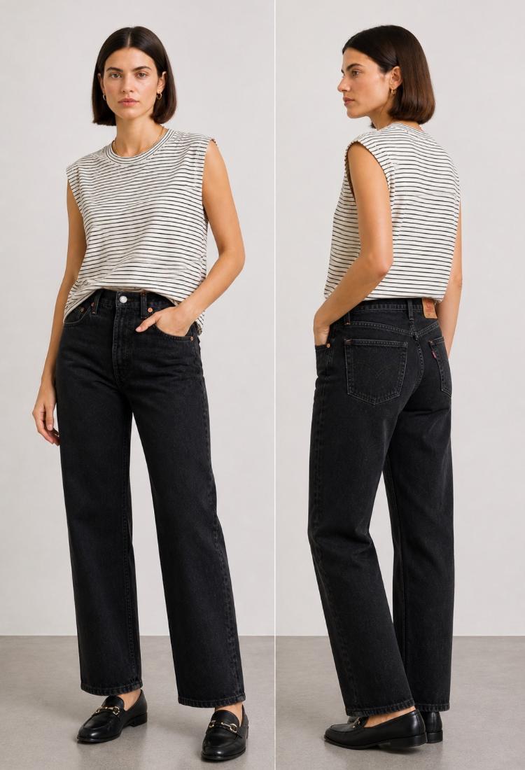 Gili off white and black stripes sleevless shirt