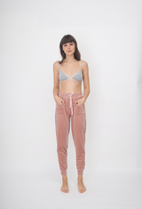 Pink velvet pants