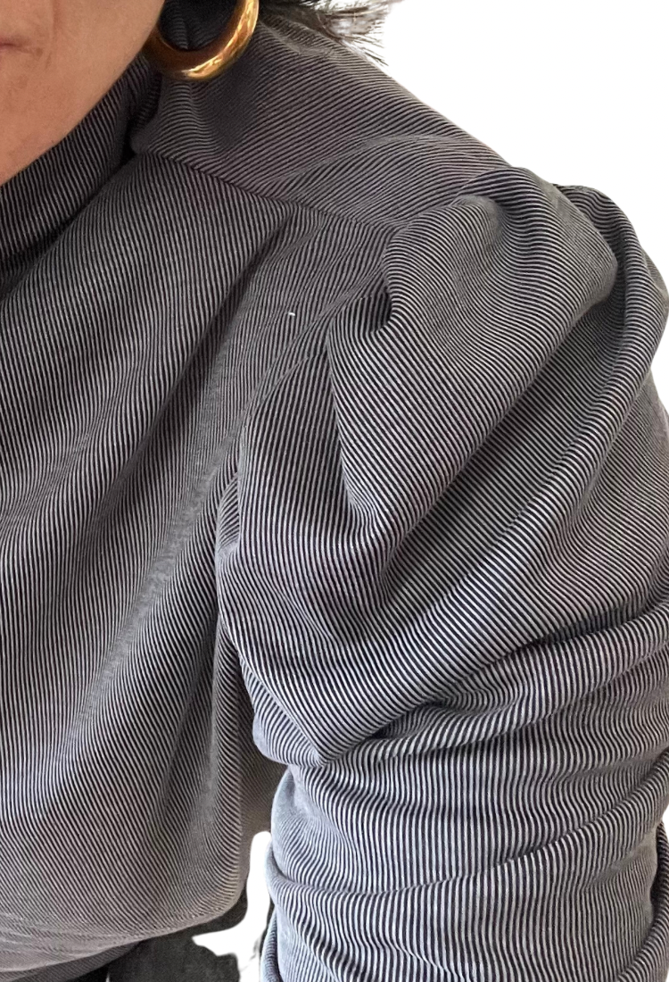 Paris dark gray  rib Turtleneck Shirt