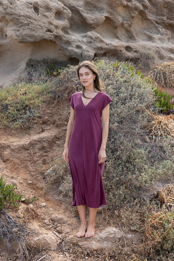 Rona Bordeaux maxi dress