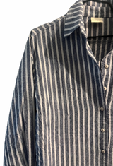 Nili gray  wide stripes button down shirt