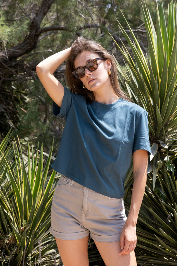 Lital green crop shirt