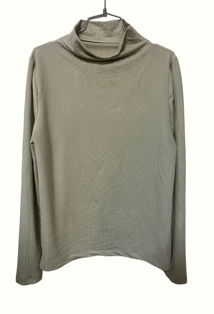 stone rib Turtleneck Shirt