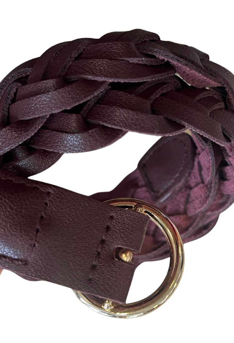 חגורת ניקו  צמה בצבע בורדו