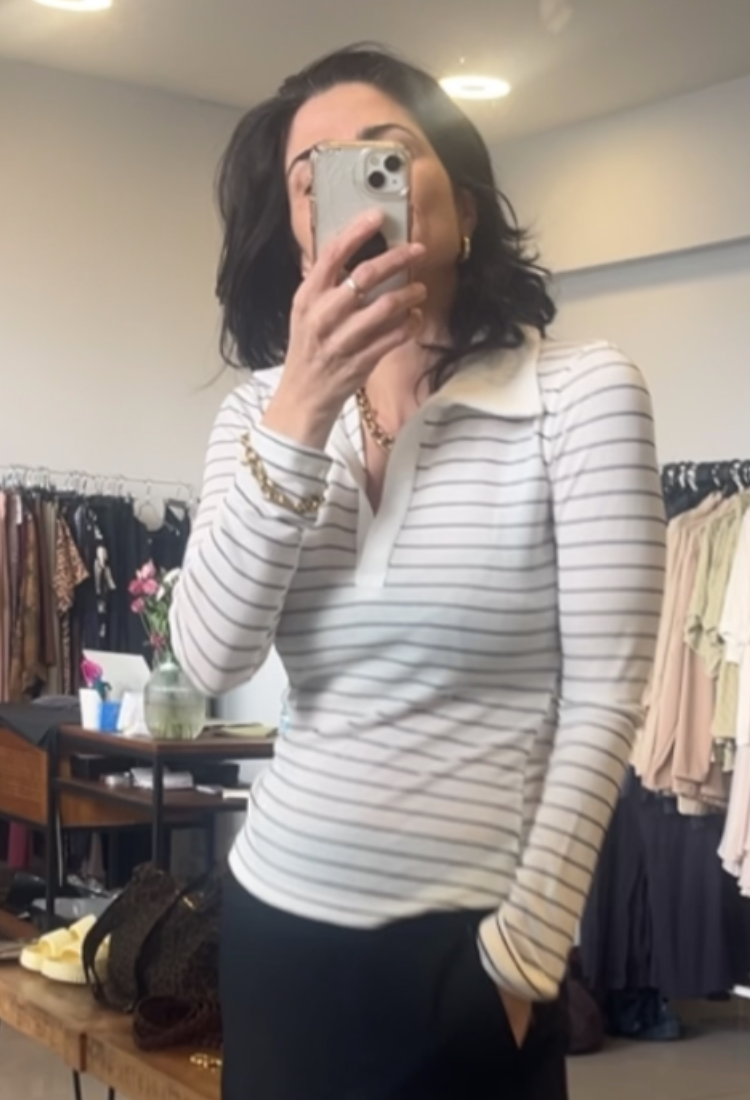 חולצת אלכס פסים לבן כחול