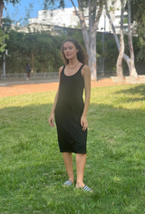 Dafna black midi dress