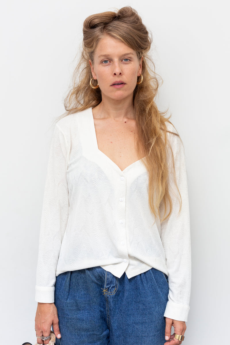 Leonie white button shirt