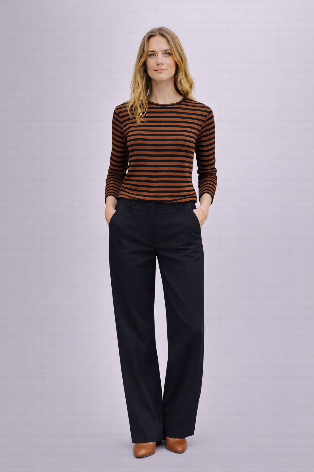 חולצת לו פסים חום שחור