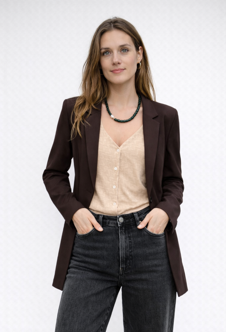 ג׳קט מון חום שוקולד