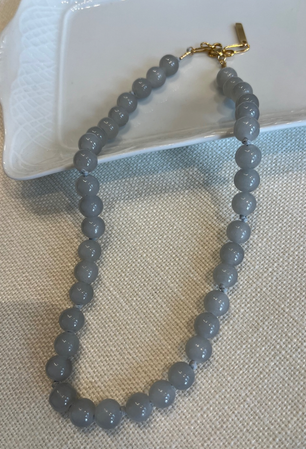 Gray stone necklace