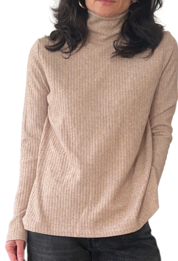 Lily stone rib Turtleneck Shirt