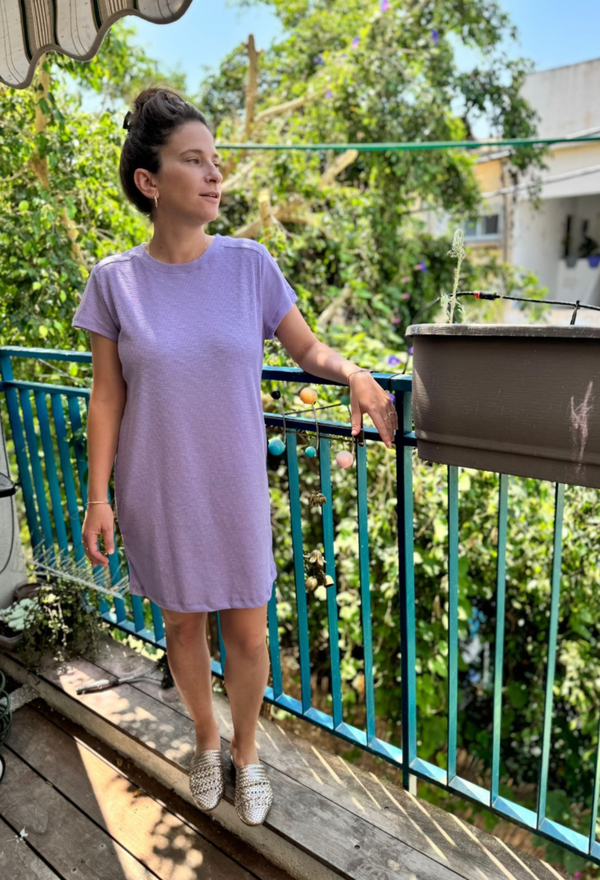 Billy light purple wash cotton dress