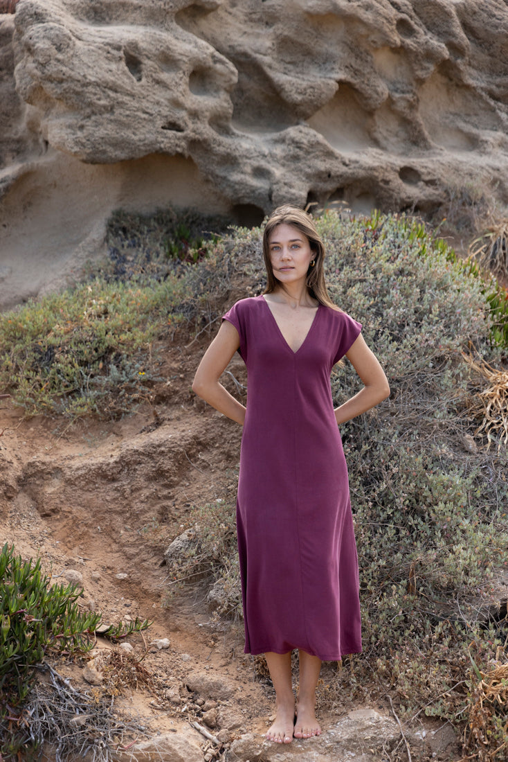 Rona Bordeaux maxi dress