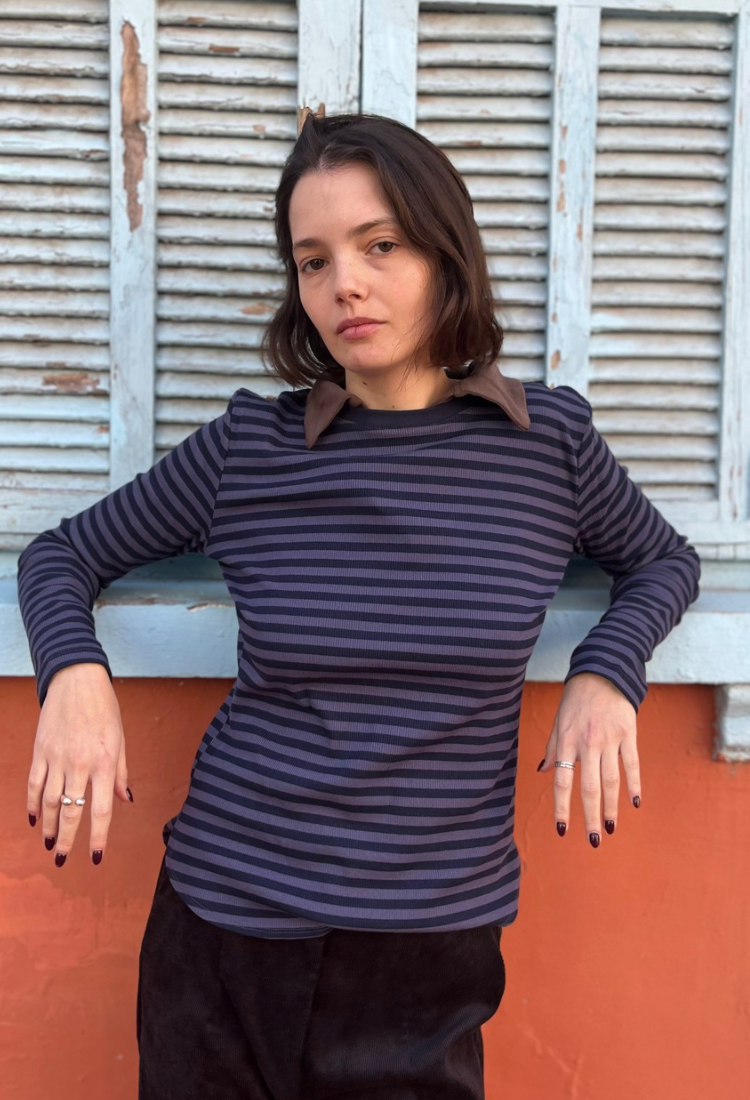 חולצת לו פסים כחול