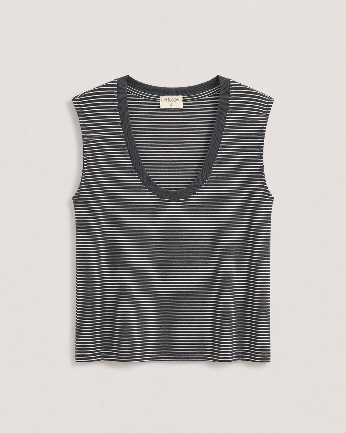Ayelet blue and white stripes sleeveless shirt