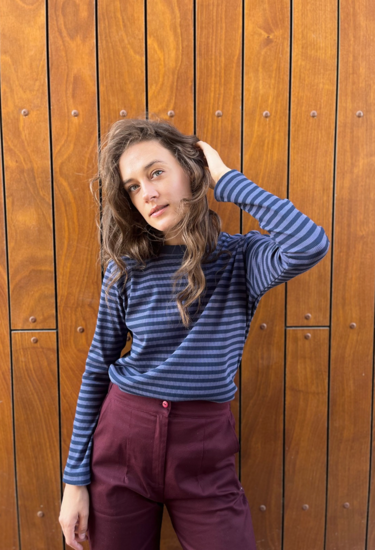 Lori blue stripes shirt