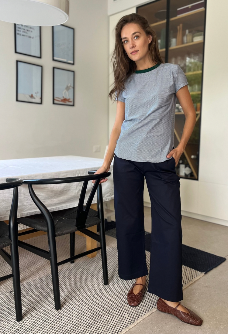 Blue Yuzi cotton pants