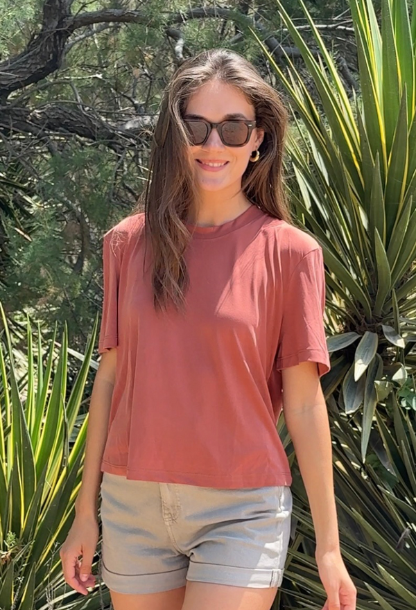 Lital brick crop shirt