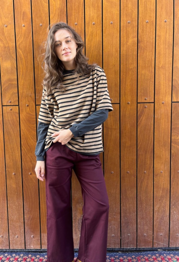 La Marinière brown and black stripes shirt