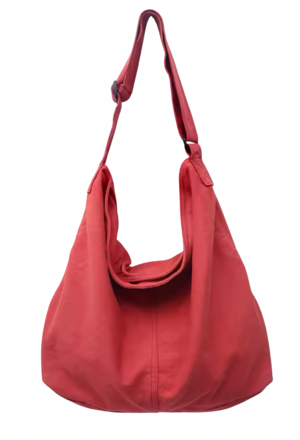 Red wash canvas shoulderbag